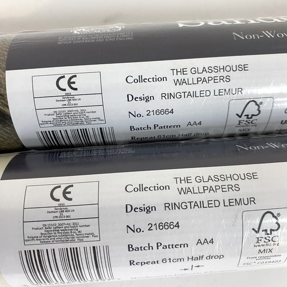 2 Rolls of Sanderson Ringtail Lemur Wallpaper - Picture 4 of 6